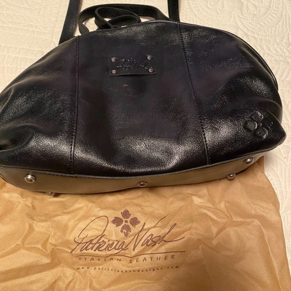 Patricia Nash smooth leather satchel crossbody convertible XL